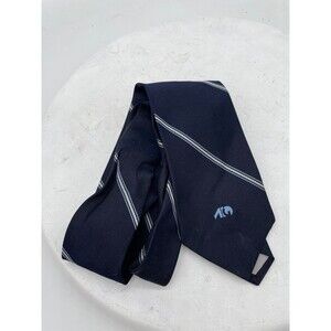 Hampton Hall Dark Blue with Light Blue and White Stripes 100% Silk